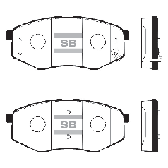 Гальмівні колодки Sangsin SP1374 передні Hyundai Sonata YF 2010 - iX35 i40 CW Kia Sportage 2010 - 581012SA70