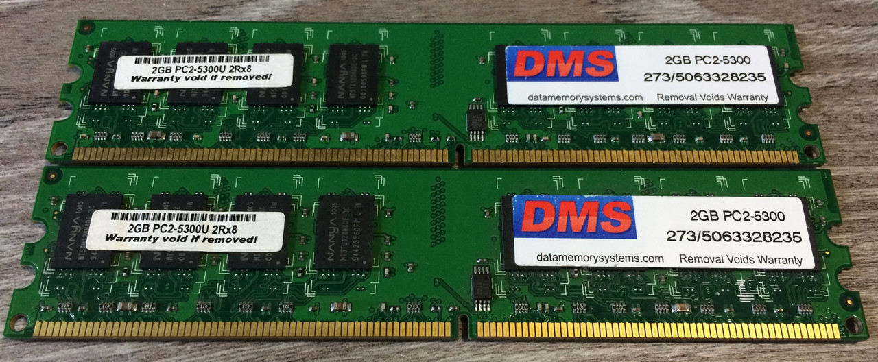 Комплект на 4GB (2 x 2GB) DDR2 667 MHz PC2 5300U 2Rx8 (Intel/AMD) RAM Оперативна пам'ять