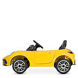 Дитячий електромобіль Porshe (4 мотори по 25W, 1 акум 12V9AH, MP3, USB) Bambi M 4699EBLR-6 Жовтий, фото 6