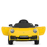 Дитячий електромобіль Porshe (4 мотори по 25W, 1 акум 12V9AH, MP3, USB) Bambi M 4699EBLR-6 Жовтий, фото 5