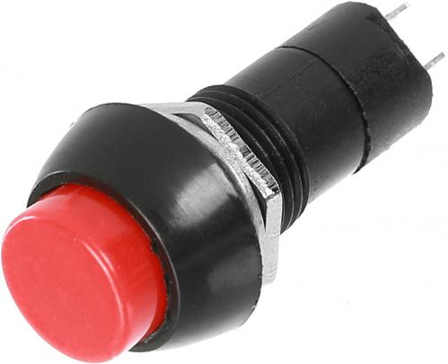 Кнопка середня PBS-11В без фіксації OFF-(ON) TCOM, 2pin, 1 А, 250V, червона, фото 1