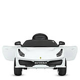 Дитячий електромобіль Ferrari (4 мотори по 25W, 1 акум 12V9AH, MP3, USB) Bambi M 4700EBLR-1 Білий, фото 3