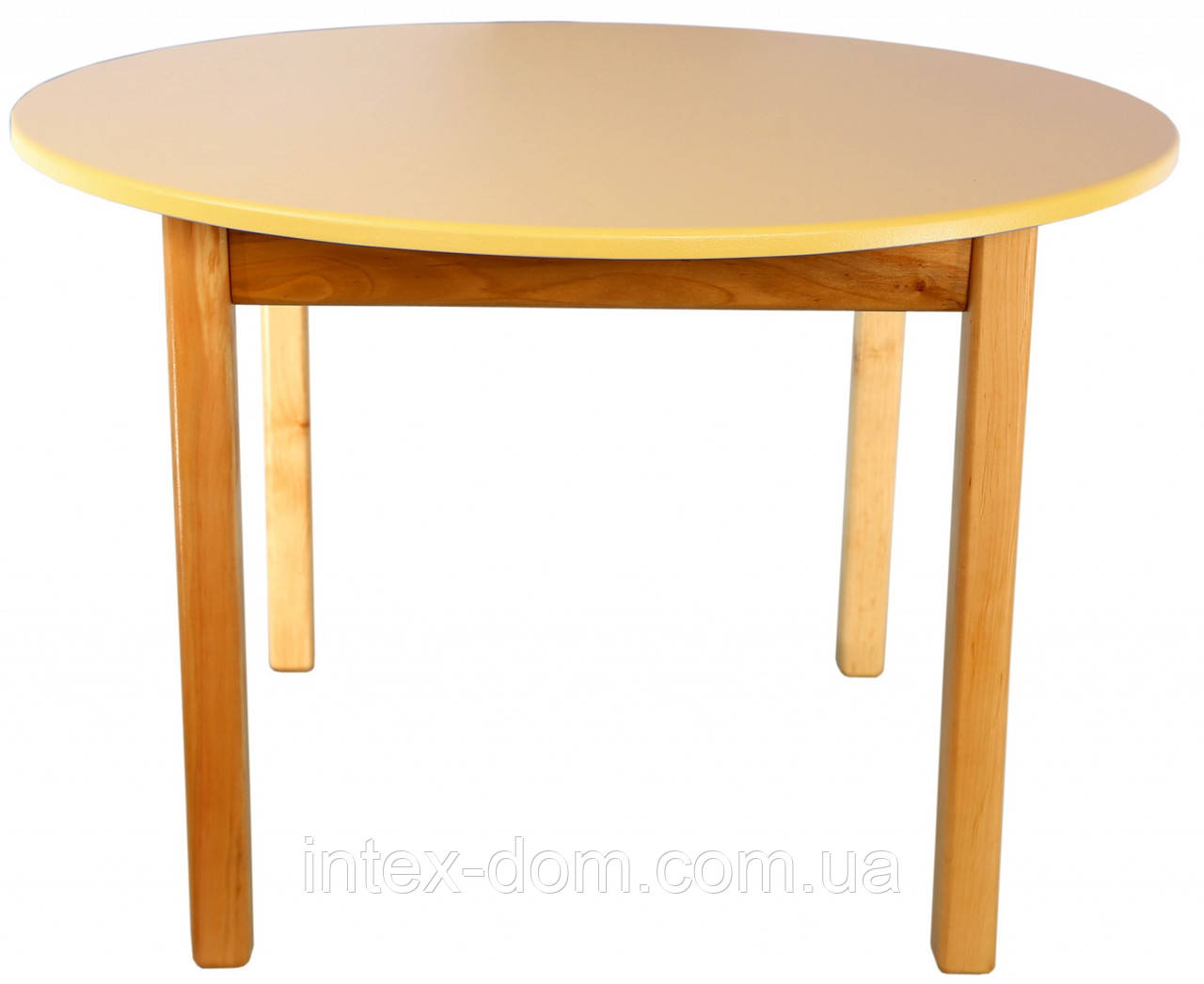 Дерев'яний (ваніль) столик з круглою стільницею Фінекс Плюс, фото 1