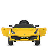 Дитячий електромобіль Ferrari (4 мотори по 25W, 1 акум 12V9AH, MP3, USB) Bambi M 4700EBLR-6 Жовтий, фото 3