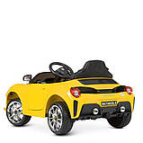 Дитячий електромобіль Ferrari (4 мотори по 25W, 1 акум 12V9AH, MP3, USB) Bambi M 4700EBLR-6 Жовтий, фото 6