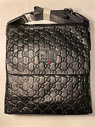 Чоловіча шкіряна сумка Gucci, тканинної ремінь, 29*25 см, 931185