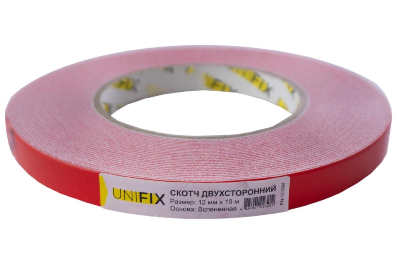 Стрічка двостороння Unifix — 12 мм x 10 м спінена біла