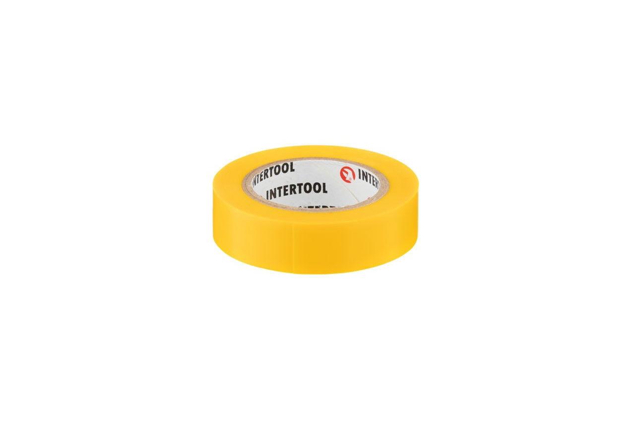 Стрічка ізоляційна Intertool 15 м x 17 x 0.15 мм жовта (IT-0042) (10 шт.)