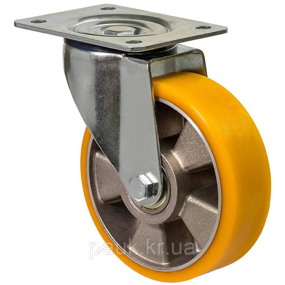 Колесо 5602-N-080-B, Ø 80 мм, 56 Norma, поворотне колесо з кронштейном, колесо алюміній/поліуретан, колесо на візок, фото 1