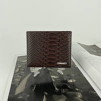 Жіночий шкіряний маленький гаманець зі структурою під крокодила Prensiti коричневий, фото 2