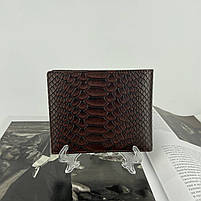 Жіночий шкіряний маленький гаманець зі структурою під крокодила Prensiti коричневий, фото 5