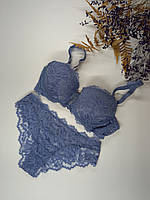 Модный голубой из кружева комплект белья Leilieve 2407 лейлив