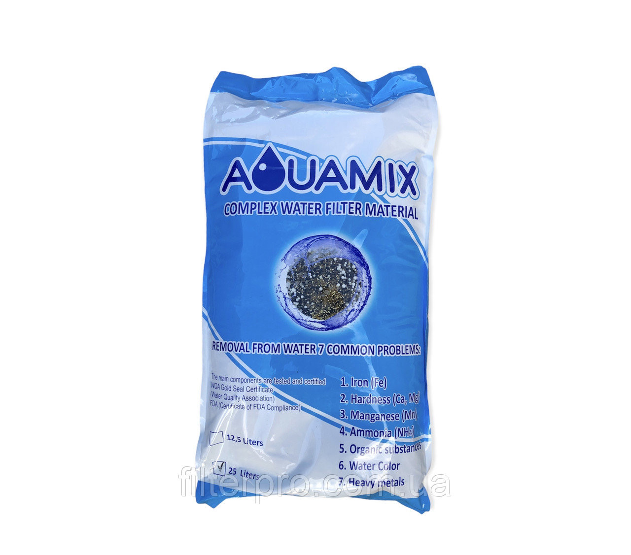 Aquamix — комплексне завантаження для видалення заліза, жорсткості, органіки, 12л. Завантаження для фільтрів