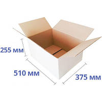 Коробка картонная белая (510 х 375 х 255)