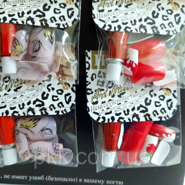 Ногти накладные цветные с узором HR Art Nails упаковка 12 штук № 7 - фото 6 - id-p1218882654