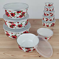 Набір судочків емальованих 5 шт. із кришкою 0967