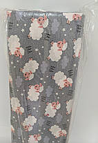 Бавовняна тканина для постільної білизни дитяча CTB1006 (50м) овечки на сірому, фото 4