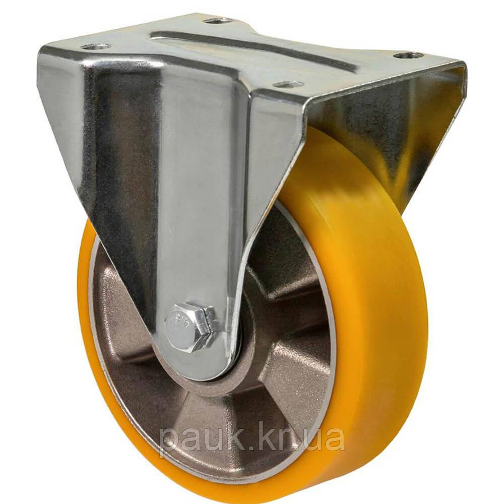 Колесо 5607-N-125-B, Ø 125 мм, 56 Norma, неповоротне колесо з кронштейном, колесо з алюмінію та поліуретановою шиною, фото 1