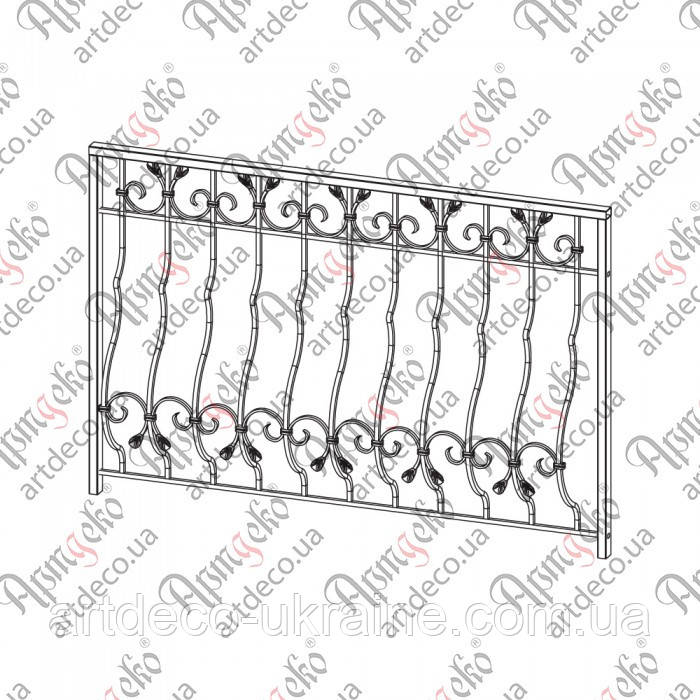 Балконна огорожа 1500х1000. КОМПЛЕКТ ЕЛЕМЕНТІВ, фото 1
