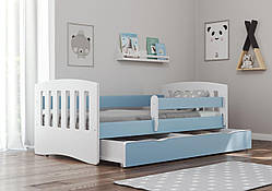 Дитяче ліжко односпальне160 х 80 Kocot Kids Classic 1 блакитне з шухлядою Польща