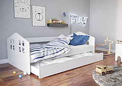 Дитяче ліжко односпальне 160 х 80 Kocot Kids Kacper біле з шухлядою Польща