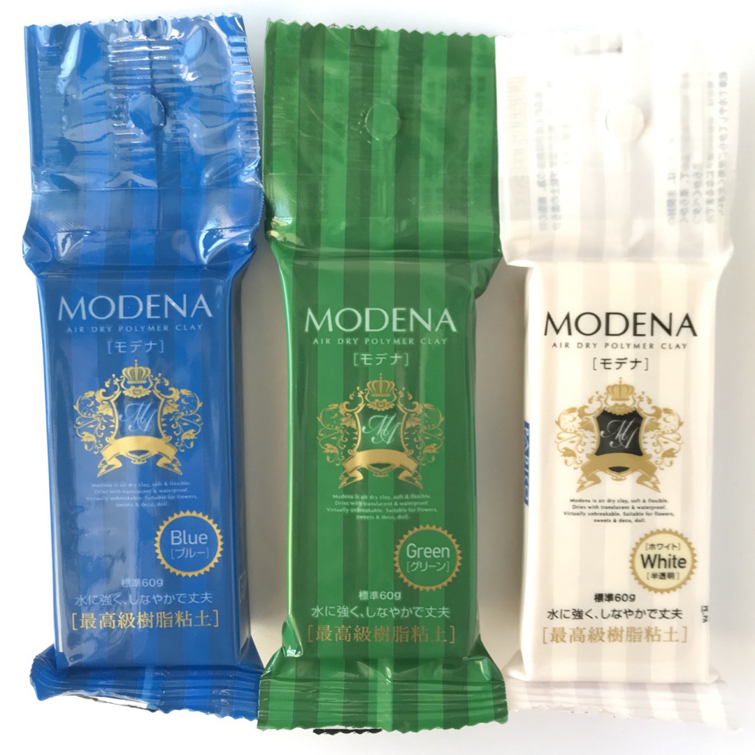 Набір глини Модена 3 шт. по 60 г, синя, зелена, біла. Modena clay set 3.