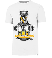 Мужская белая футболка (M размер) от бренда 47 NHL Pittsburgh Penguins Stanley Cup Champions 2016