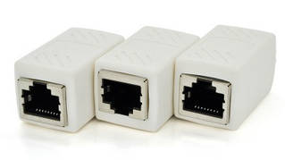 З'єднувач RJ45 8P8C мама/мама RJ45 екранований, білий