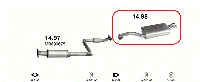 Глушитель (выхлопная система) MITSUBISHI SIGMA 3.0i (2972 см3) (91-97гг) (Митсубиси Сигма) седан