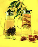 Глечик скляний 1.8 л із металевою кришкою Edenberg EB-19572 Термостійкий скляний чайник-глечик Графін, фото 3