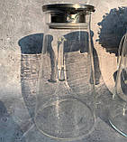 Глечик скляний 1.8 л із металевою кришкою Edenberg EB-19572 Термостійкий скляний чайник-глечик Графін, фото 6