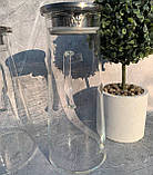 Глечик скляний 1.8 л із металевою кришкою Edenberg EB-19572 Термостійкий скляний чайник-глечик Графін, фото 10