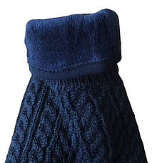 Жіночі рукавички стрейч довгі+митенка великі Сині, фото 2