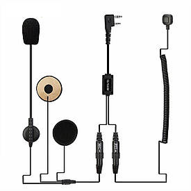 Мотогарнітура під шолом для рації Baofeng (UV-5R,UV-6,BF-888S) з виносною кнопкою