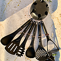 Набір кухонного приладдя 7 предметів на підставці Edenberg EB-3607-черн / Поварешеки нейлон, фото 5