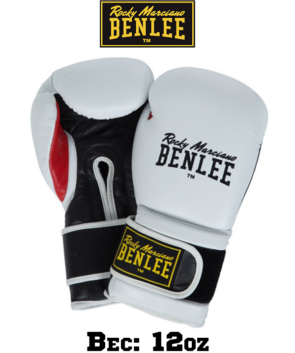 Боксерські рукавиці тренувальні Benlee SUGAR DELUXE 12oz, шкіряні, білі