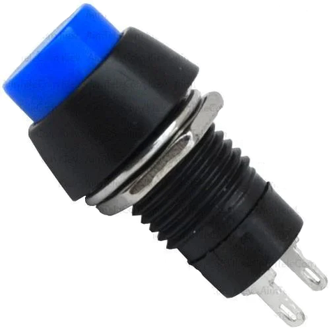 Кнопка PBS-20А з фіксацією ON-OFF TCOM, 2pin, 1А, 250V, синя, фото 1
