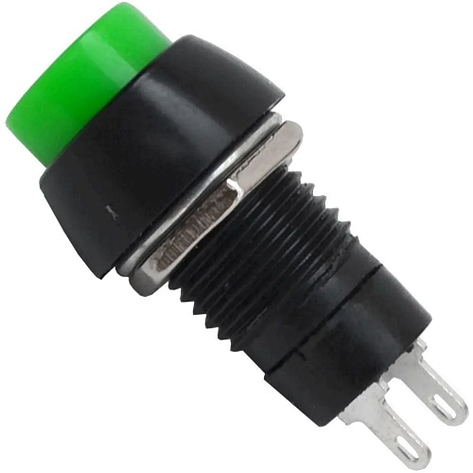 Кнопка PBS-20А з фіксацією ON-OFF TCOM, 2pin, 1 А, 250V, зелена, фото 1