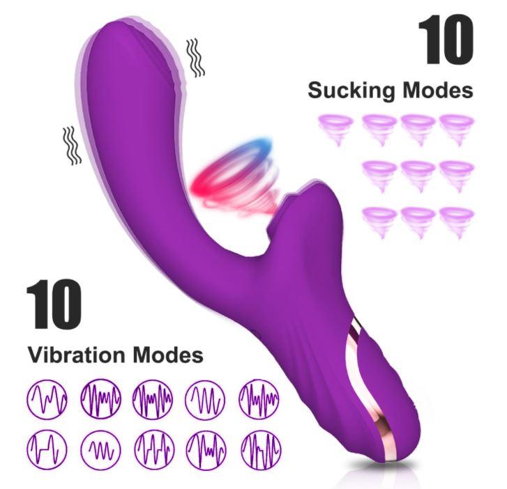 Вакуумний подвійний вібратор Double Sucker арт01, фото 1