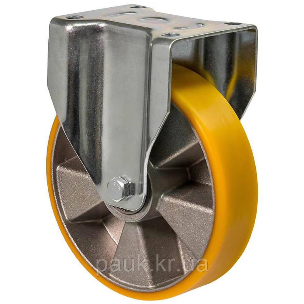 Колесо 5607-M-150-B, Ø 150 мм, 56 Medium, колесо з неповоротним кронштейном, колесо алюміній/поліуретан, колесо для обладнання, фото 1