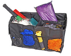 Органайзер для багажника складаний із трьома відділеннями, чорний