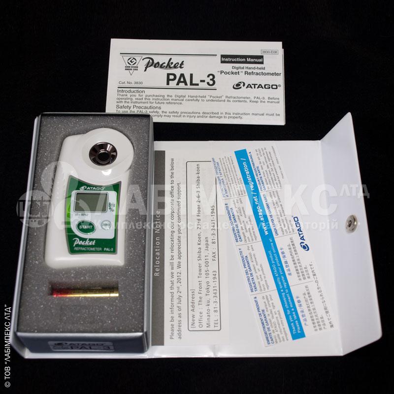 Рефрактометр Atago PAL-3 0-93% Brix ±0.1 % с АТК универсальный - фото 4 - id-p57685282