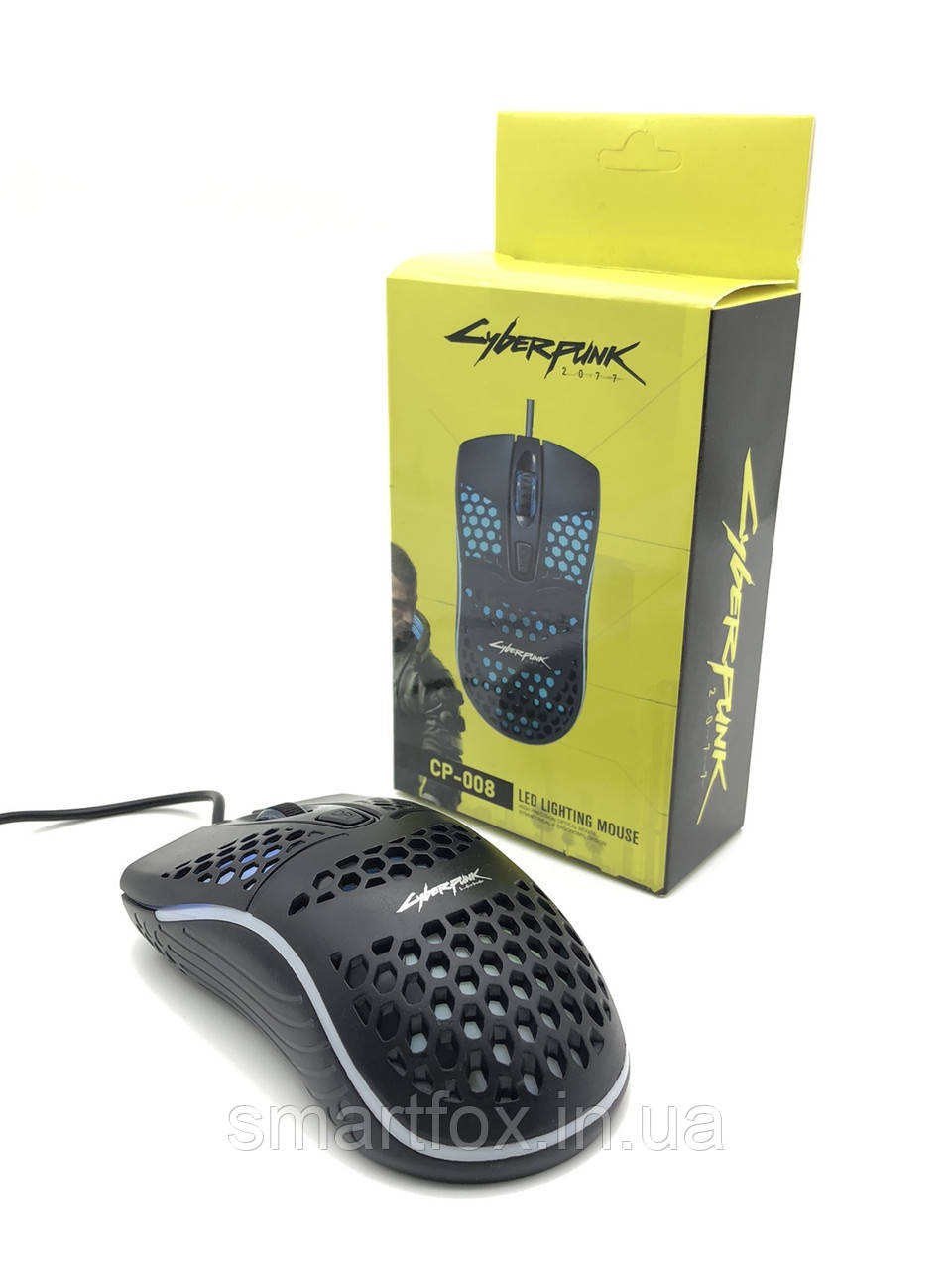 Миша дротова з підсвіткою Cyberpunk RGB CP-008