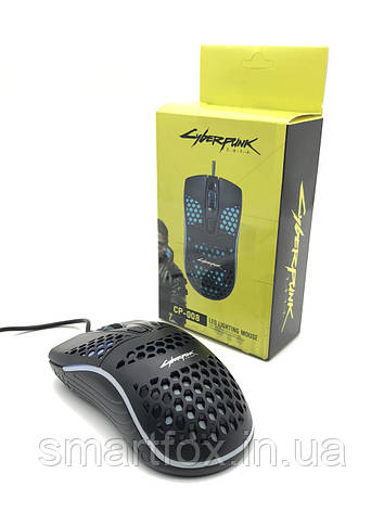 Миша дротова з підсвіткою Cyberpunk RGB CP-008, фото 1