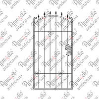 Кованая калитка. Готовая конструкция 1000х2000 БКК-03