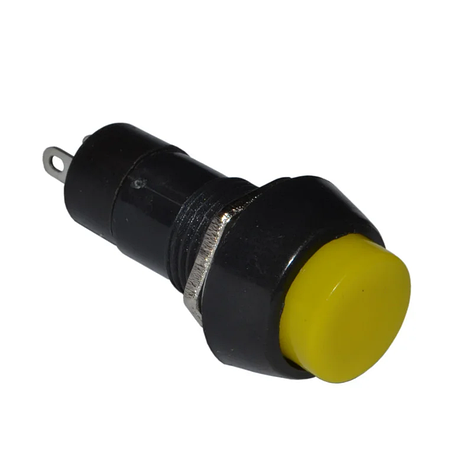 Кнопка PBS-20А з фіксацією ON-OFF TCOM, 2pin, 1 А, 250V, жовта, фото 1