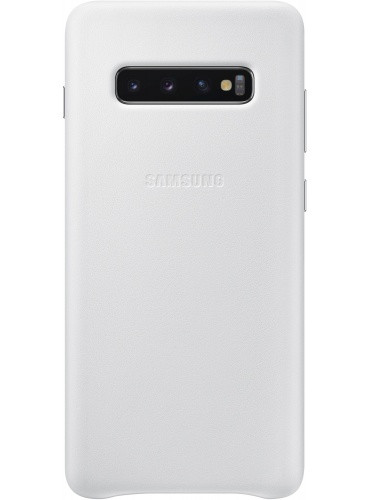 Оригінальний шкіряний чохол Samsung Leather Back Cover White для Samsung Galaxy S10 SM-G973, фото 1