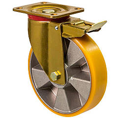 Колесо 5604-MТ-127-B, Ø 125 мм, 56 Medium Top, посилене колесо, поворотне колесо з гальмом, колесо для візка, колесо вантажне
