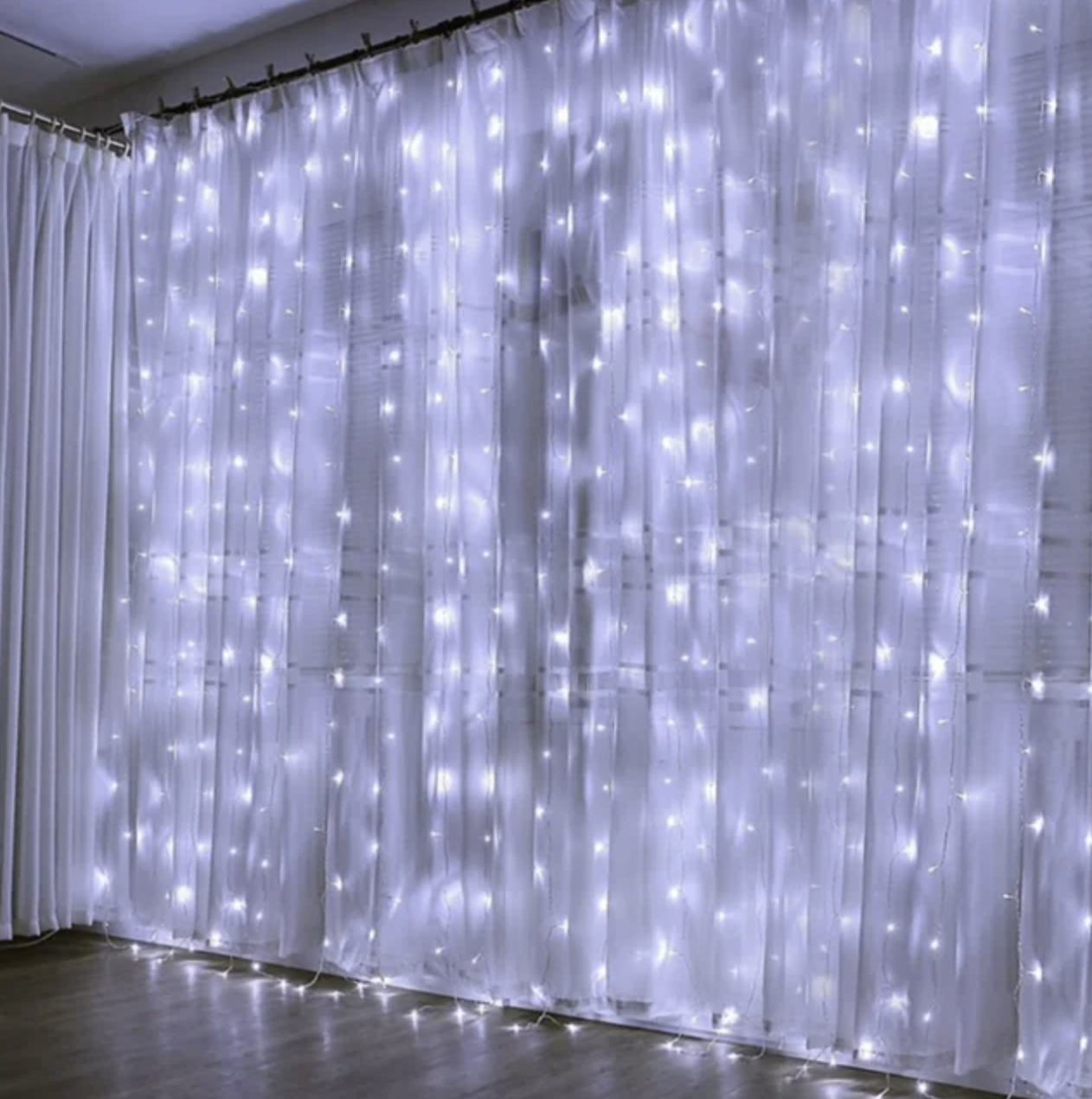 Светодиодная гирлянда штора на окно LED 156 лампочек с коннектором: размер 2х2м, мульти цвет - фото 6 - id-p848020834