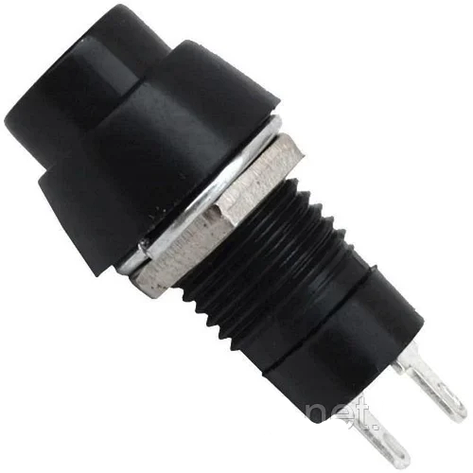 Кнопка PBS-20В без фіксації OFF-(ON) TCOM, 2pin, 1 А, 250V, чорна, фото 1